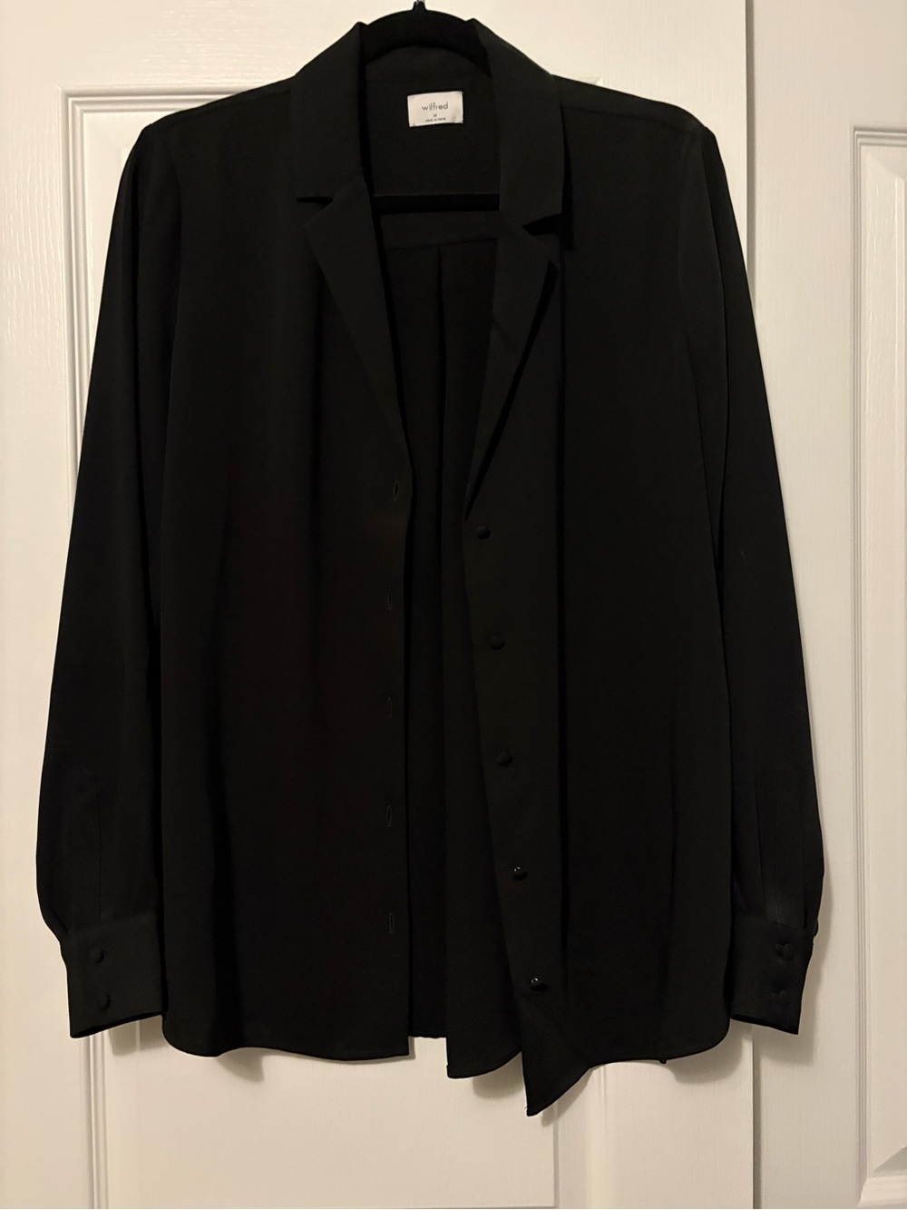 Wilfred Black Lightweight Mens Button-Front Shirt Jacket